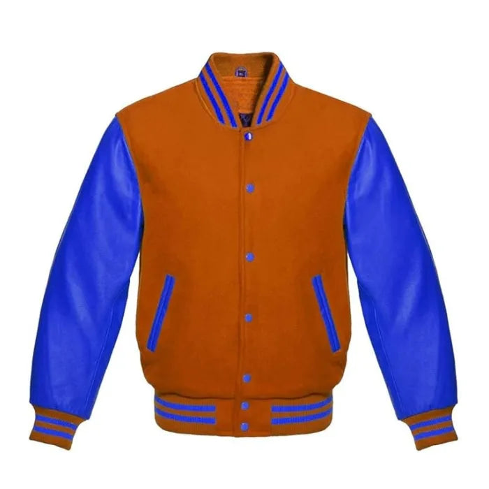 Orange and Royal Blue Varsity Jacket
