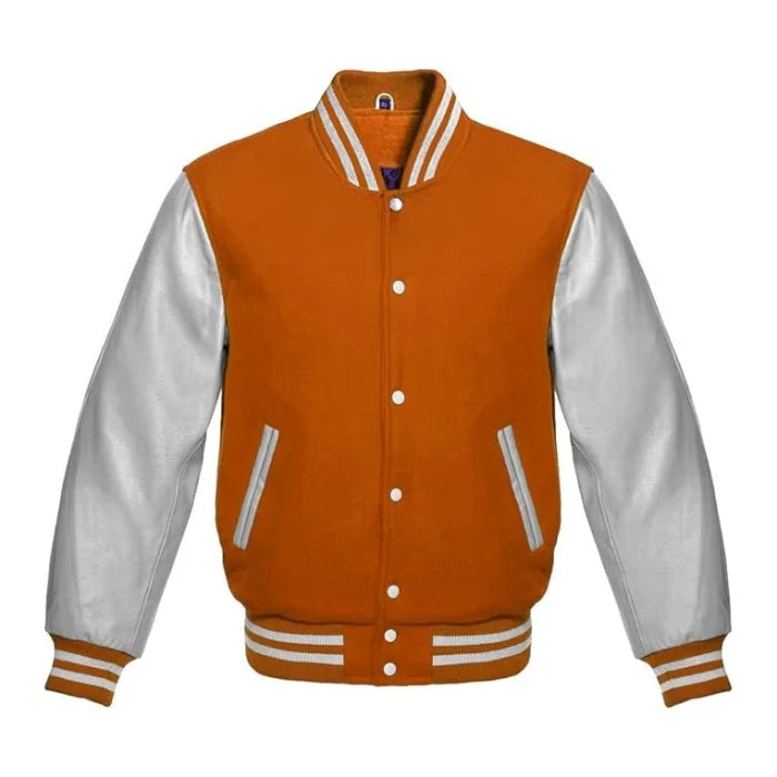 Orange and Silver Varsity Jacket