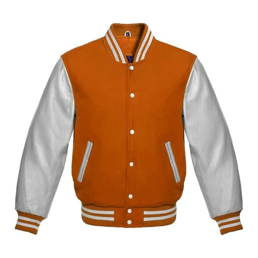 Orange and Silver Varsity Jacket