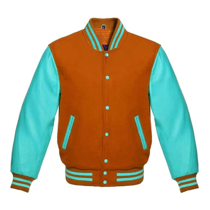 Orange and Tiffany Varsity Jacket