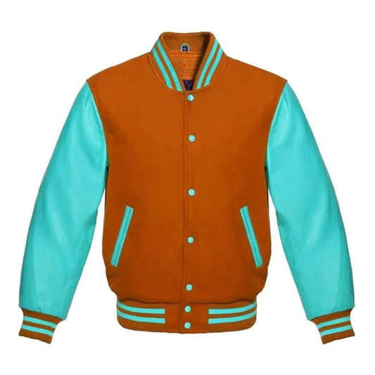 Orange and Tiffany Varsity Jacket