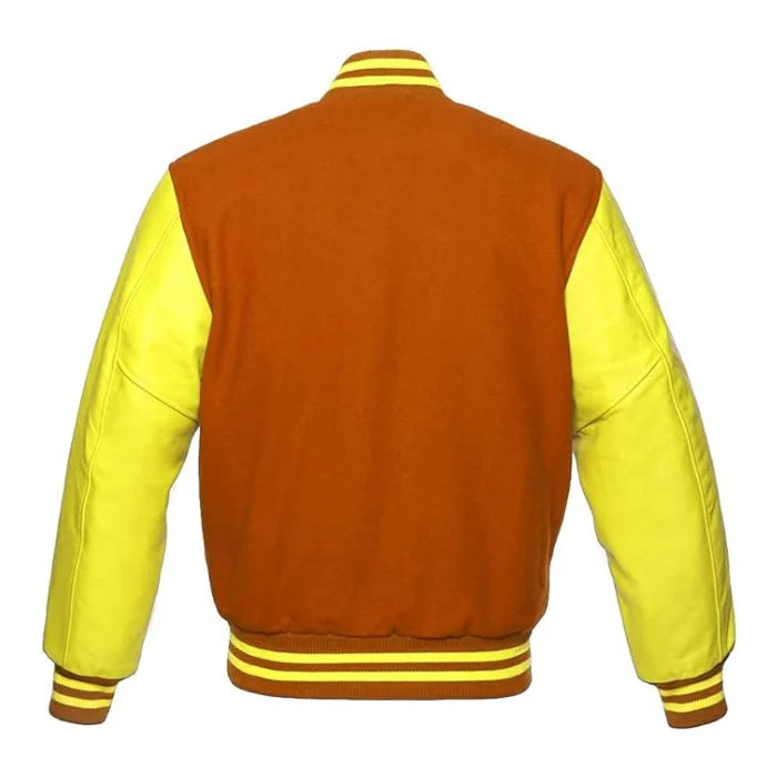 Orange and Yellow Varsity Jacket Back Side