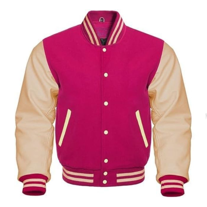 Pink and Cream Varsity Jacket