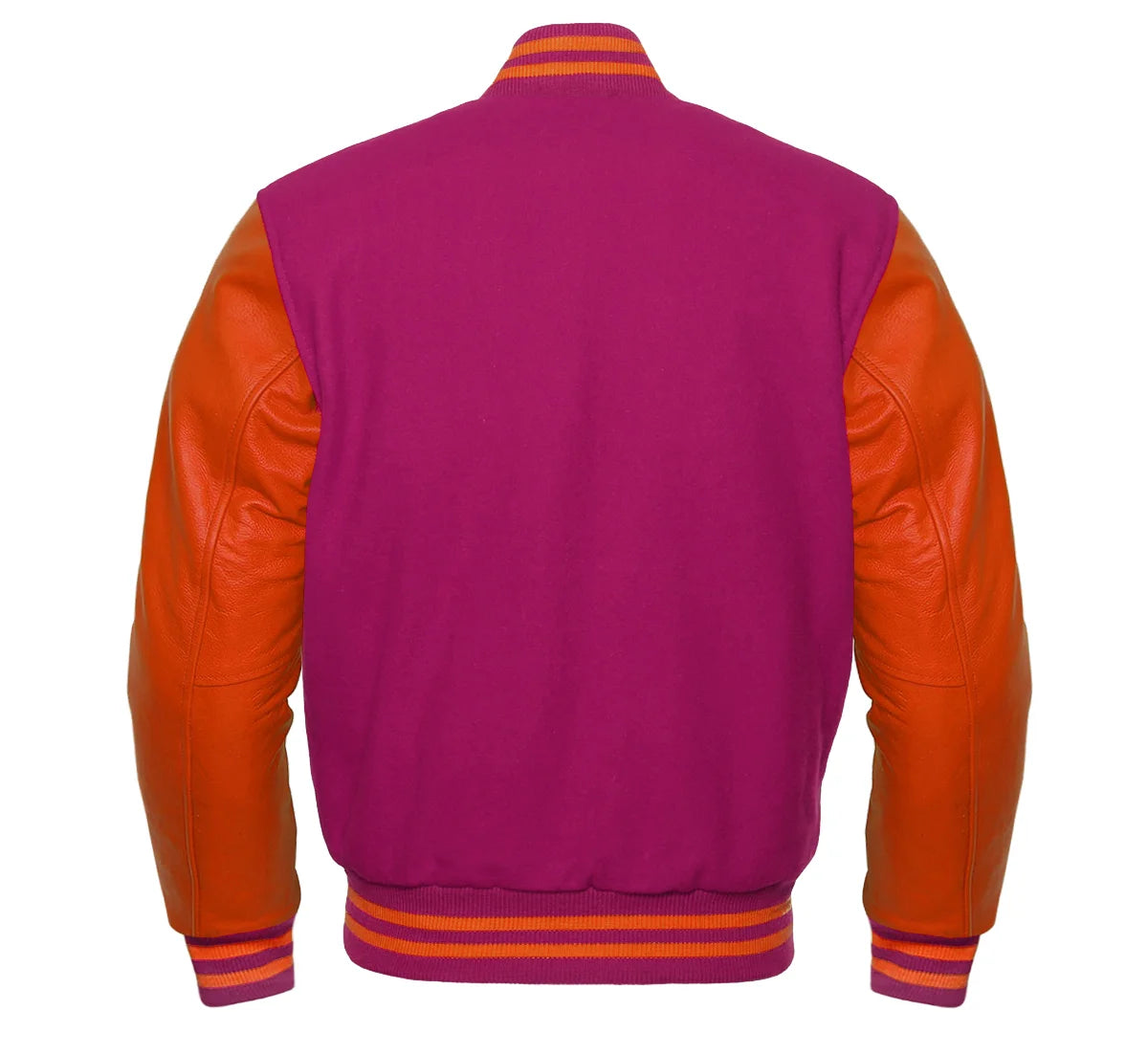 Pink and Orange Varsity Jacket Back Side