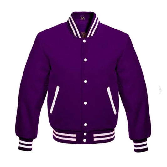 Purple All Wool Varsity Jacket