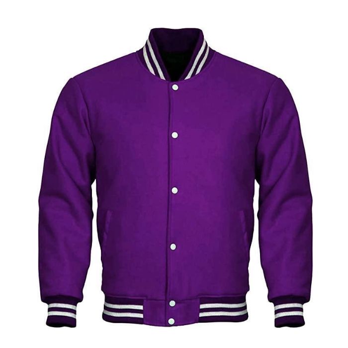 Purple All Wool Varsity Jacket