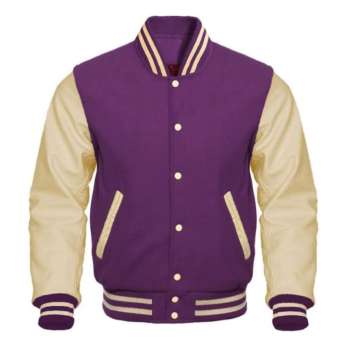Purple and Cream Varsity Jacket