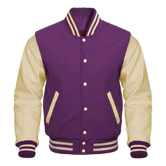 Purple and Cream Varsity Jacket