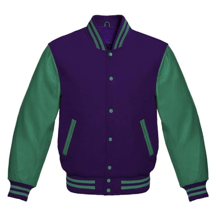 Purple and Green Varsity Jacket