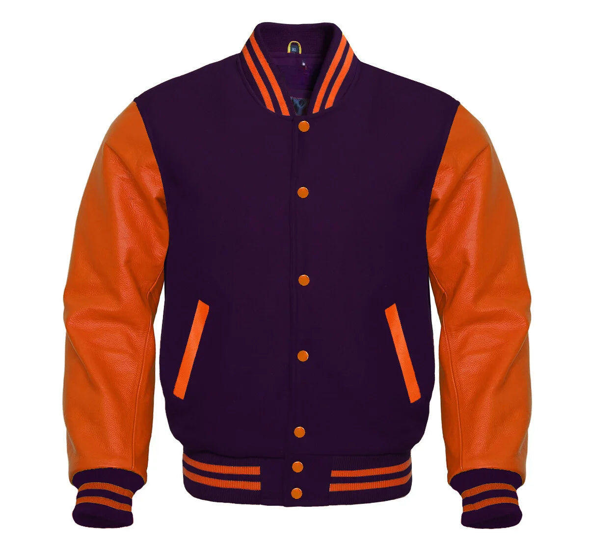 Purple and Orange Varsity Jacket