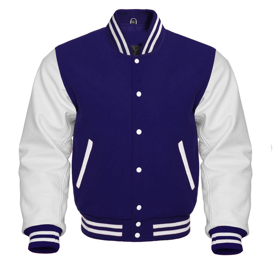 Purple and White Varsity Jacket