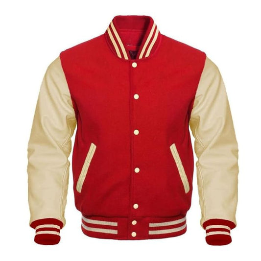 Red and Cream Varsity Jacket