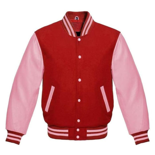 Red and Pink Varsity Jacket