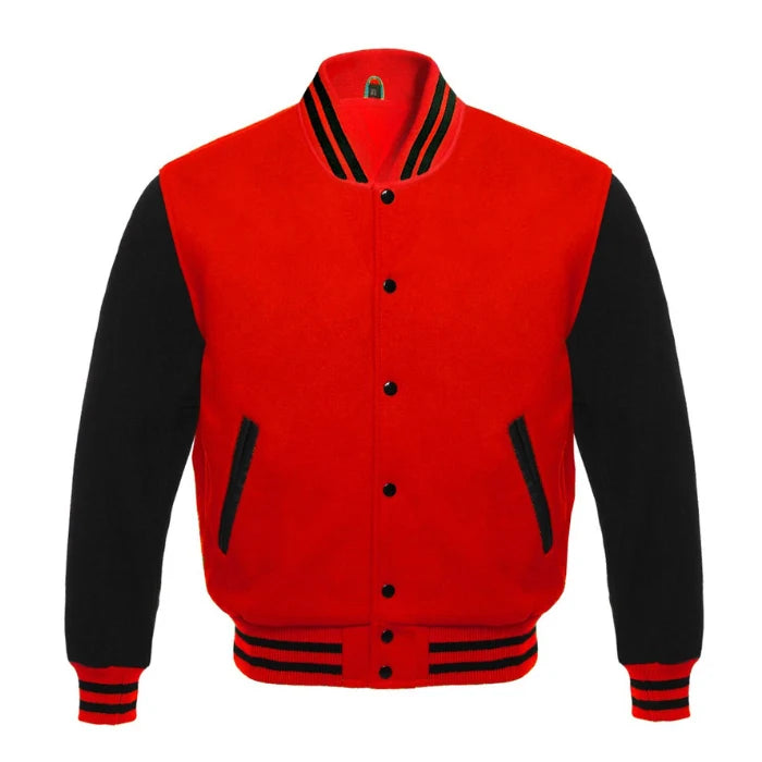 Red and Black All Wool Varsity Jacket
