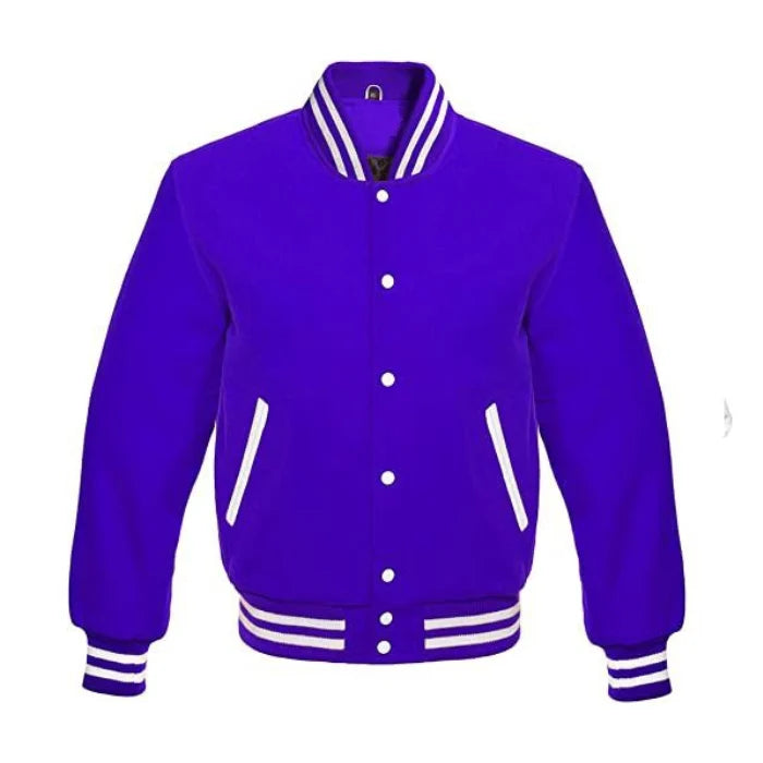 Royal Blue All Wool Varsity Jacket