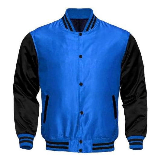 Royal Blue and Black Satin Jacket