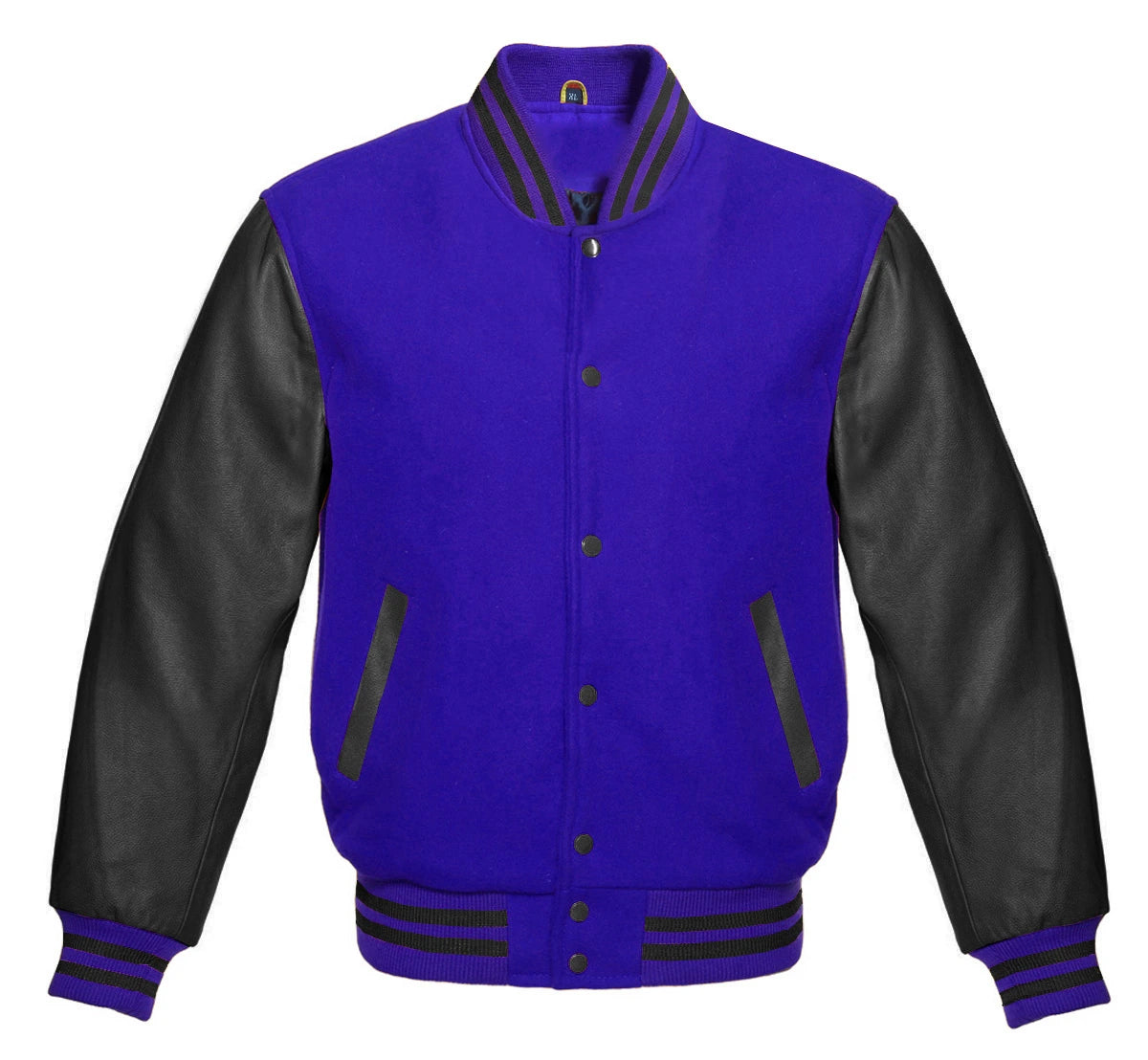 Royal Blue and Black Varsity Jacket