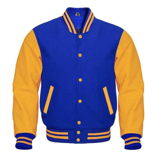 Royal Blue and yellow Varsity Jacket
