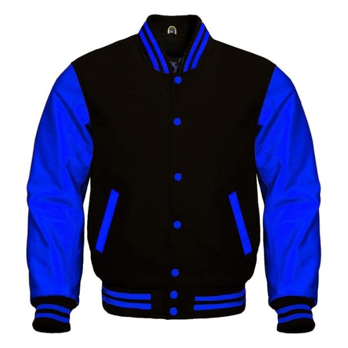 Royal Noir Varsity Jacket