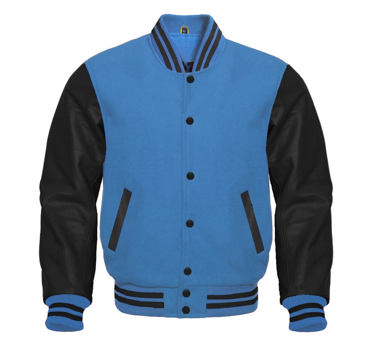 Sky Blue and Black Varsity Jacket