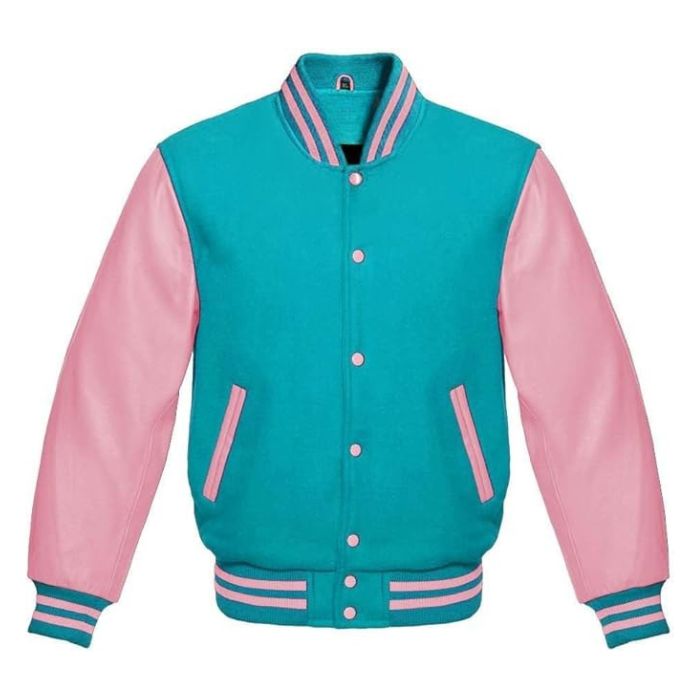 Teal and Pink Varsity Jacket
