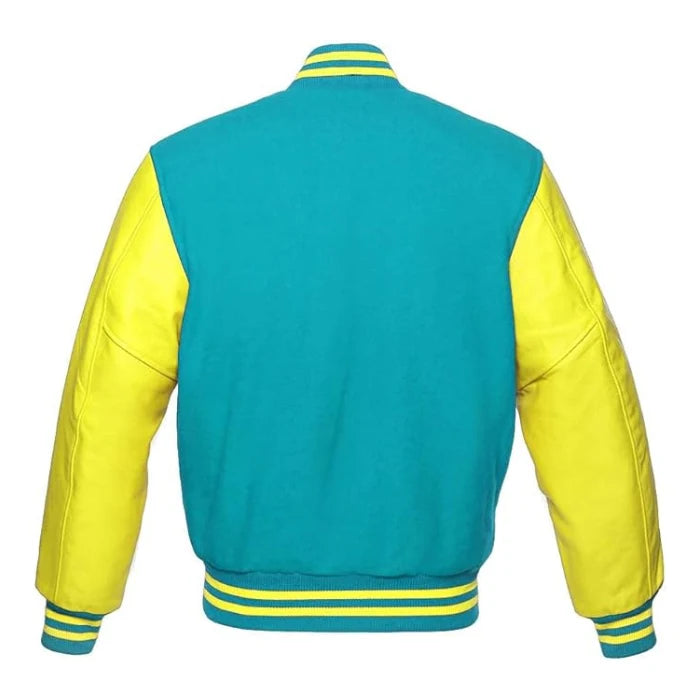 Tiffany and Yellow Varsity Jacket Back Side