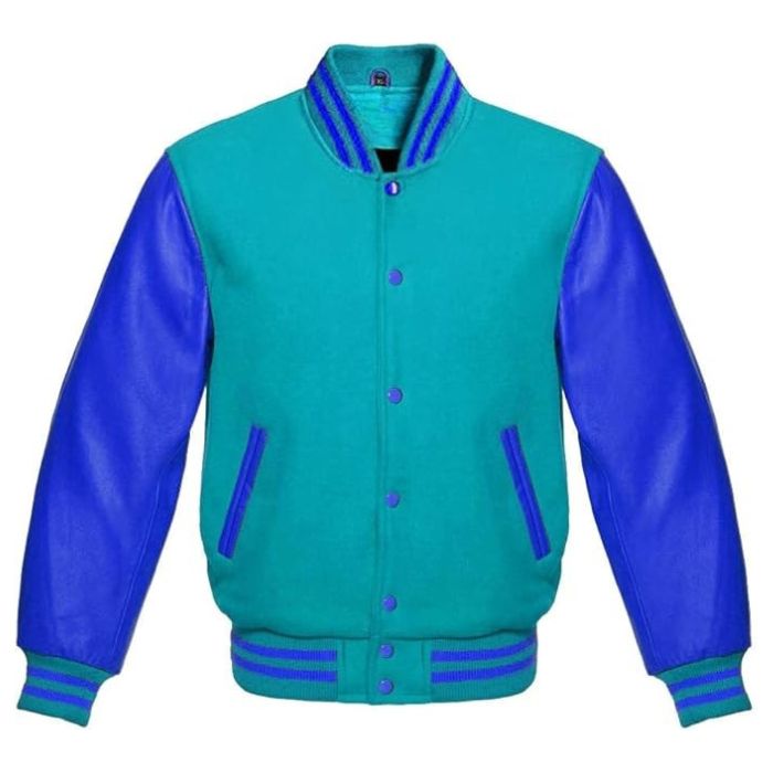 Turquoise and Royal Blue Varsity Jacket
