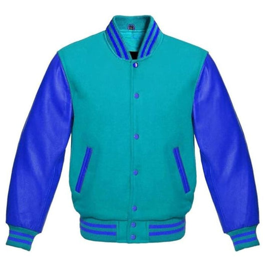 Turquoise and Royal Blue Varsity Jacket
