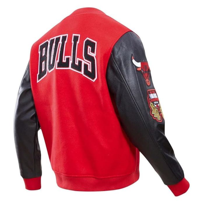 Red and Black Chicago Bulls Varsity Jacket