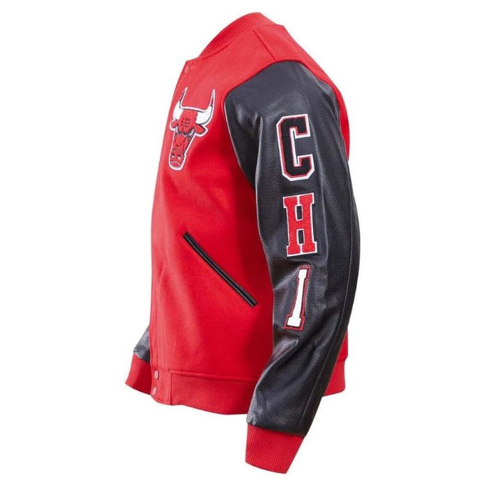 Red and Black Chicago Bulls Varsity Jacket