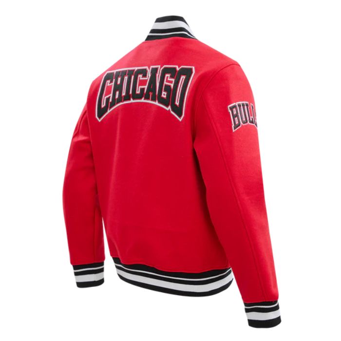 chicago bulls rib wool varsity jacket