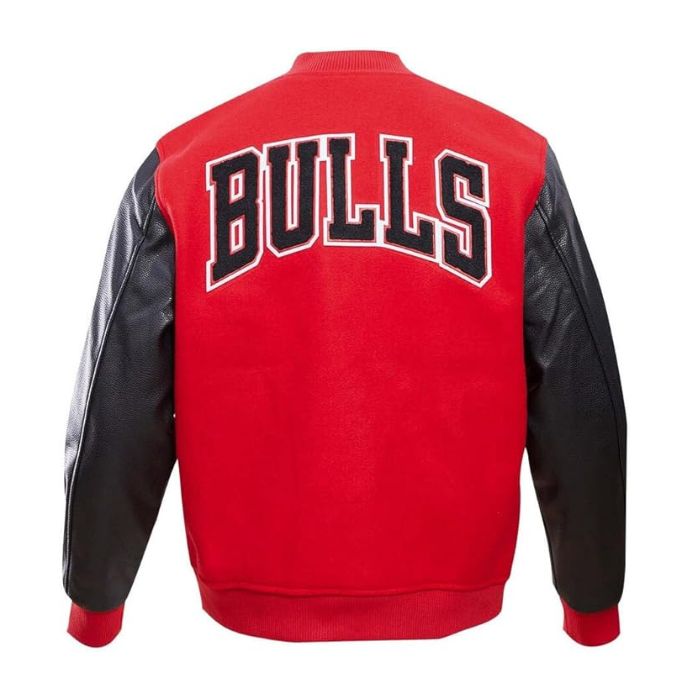 Red and Black Chicago Bulls Varsity Jacket