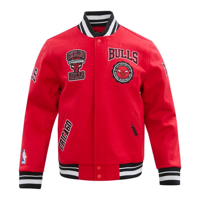chicago bulls rib wool varsity jacket