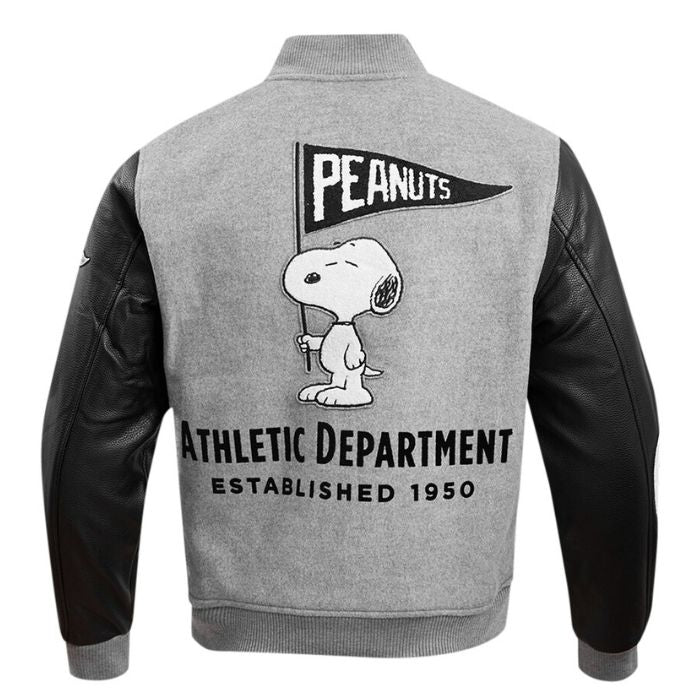 snoopy varsity jacket back side