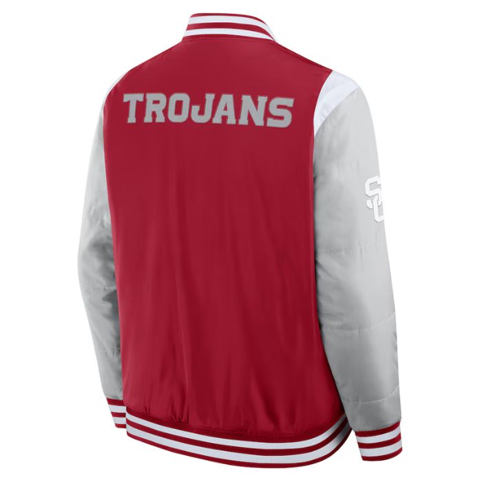 usc varsity jacket back side