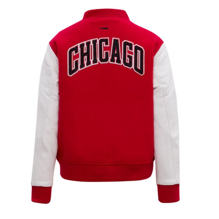 women's chicago bulls letterman jacket back side