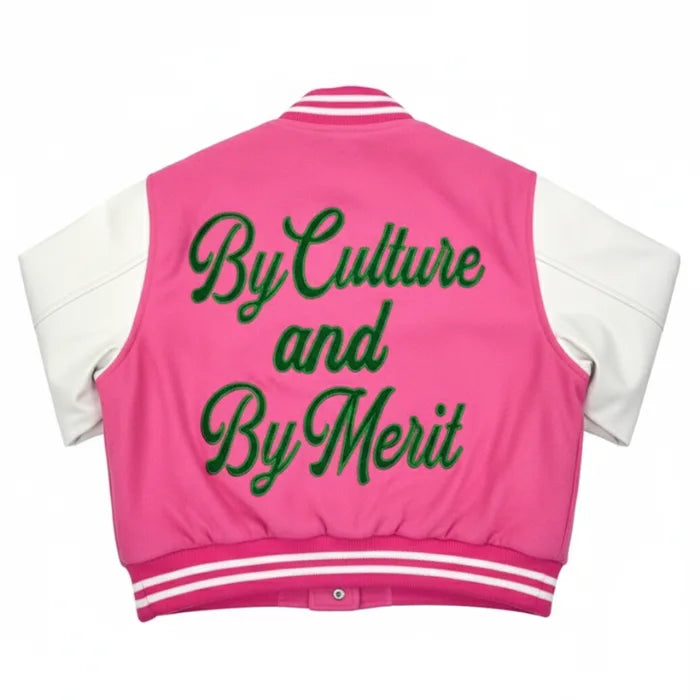 Aka Legacy Jacket in Pink and White Back Side