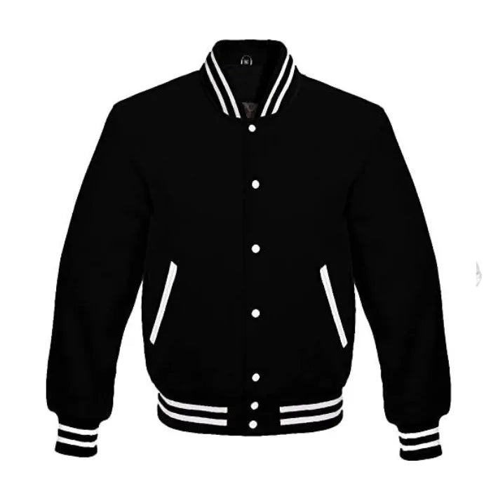 Black All Wool Varsity Jacket