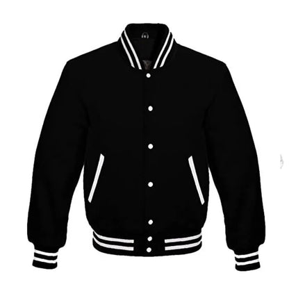 Black All Wool Varsity Jacket