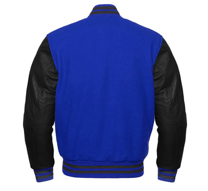 BLACK ROYAL BLUE VARSITY JACKET FOR KIDS