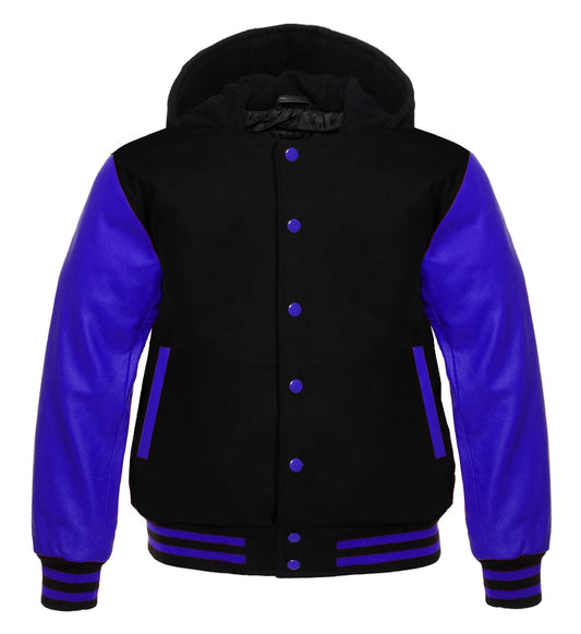 BLACK AND BLUE HOODIE FOR WOMEN