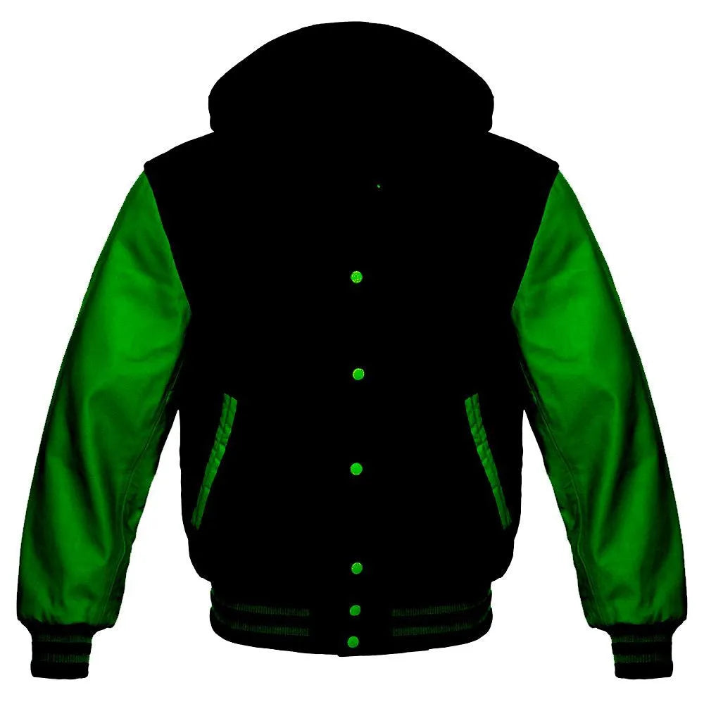 Black and Green Varsity Hoodie Jacket