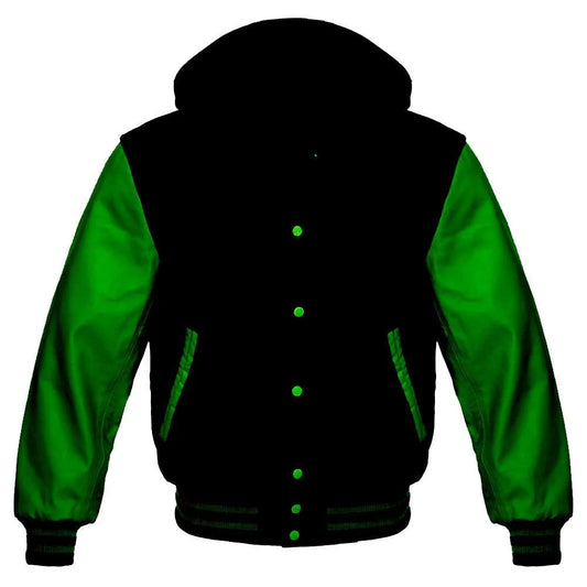 Black and Green Varsity Hoodie Jacket