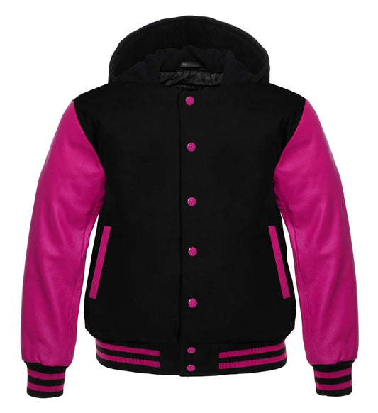 BLACK AND HOT PINK HOODIE FOR WOMEN