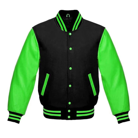 Black and Kelly Green Varsity Jacket