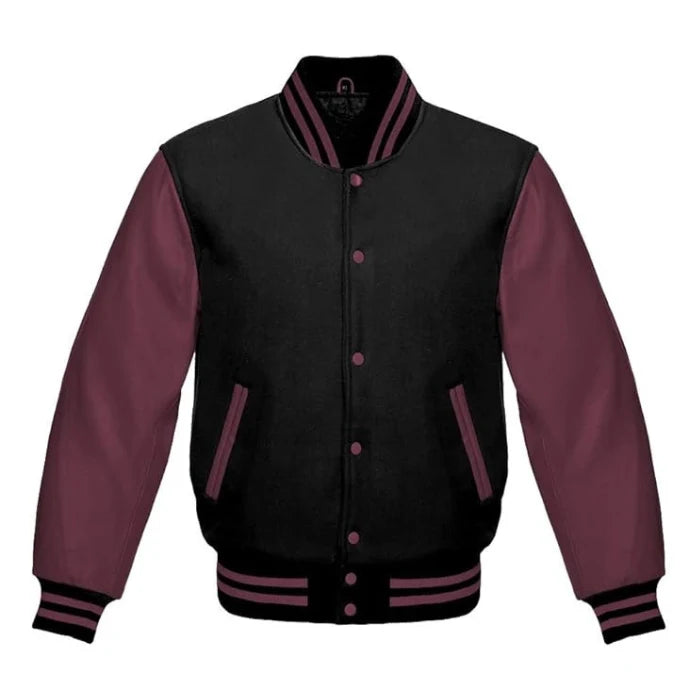 Black and Maroon Varsity Jacket