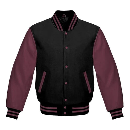 Black and Maroon Varsity Jacket