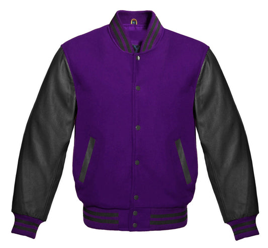 Black and Purple Varsity Jacket