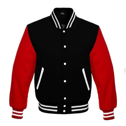 Black and Red All Wool Varsity Jacket