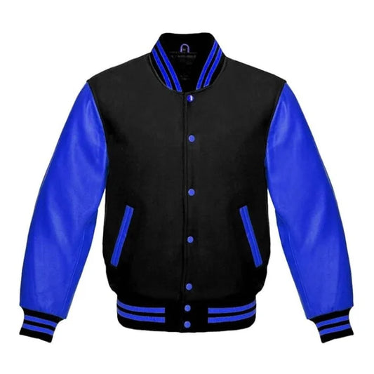 Black and Royal Blue Varsity Jacket